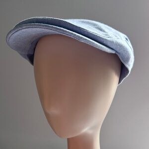 Borges & Scott The Sammy Irish Linen Flat Cap Light Blue Size Small 56cm Newsboy